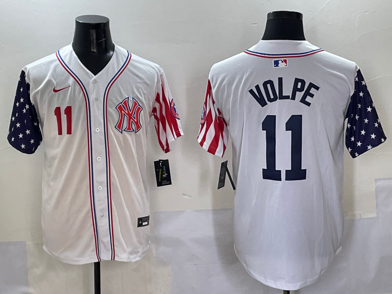 Men 2025  MLB New York Yankees #11 Volpe white jersey style 8